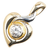 K18YG イエローゴールド Pt900 プラチナ コンビ ダイヤ0.18ct ペンダントトップ レディース 【中古】